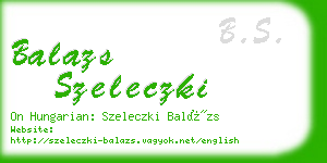 balazs szeleczki business card